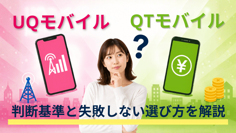 UQモバイルとQTモバイルならどっちがいいのかのKV画像