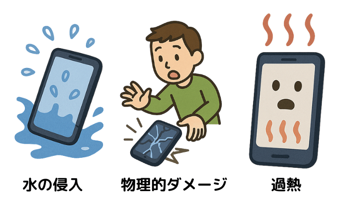 スマホが壊れる主な原因